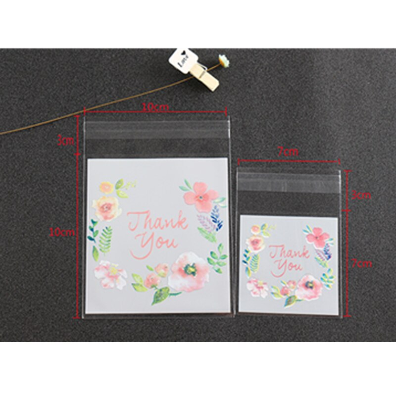 100 sztuk/partia torby plastikowe dziękuję samoprzylepne torby robić pakowania na wesele świędo dziękczynienia prezent torba cukierki Cookie torby