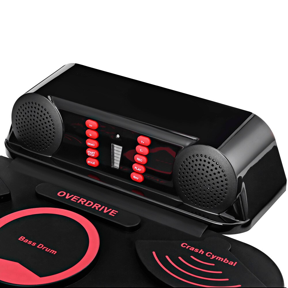 10 Pads Electronic Roll Up Drum Kit Silicone Conventional RubberType