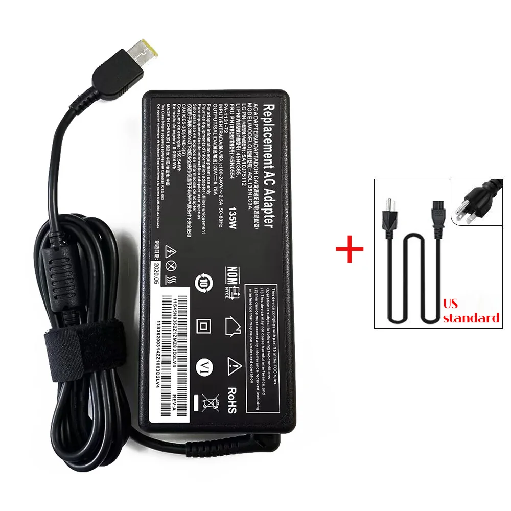 20V 6.75A 135W Laptop Ac Adapter Charger for Lenovo Ideapad Gaming 3 3-15IMH05 3-15ARH05 3-15ACH6 3-15IHU6;X1 Yoga (1st Gen): Red
