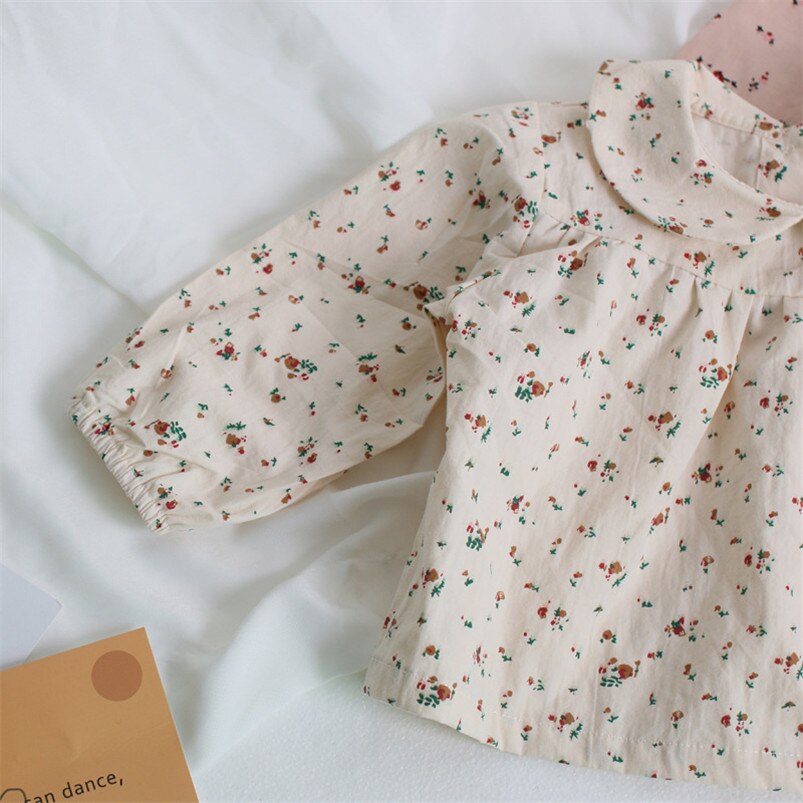 Soft breathable newborn baby girls blouse autumn winter long sleeve floral printing pattern infant kids tops children jackets