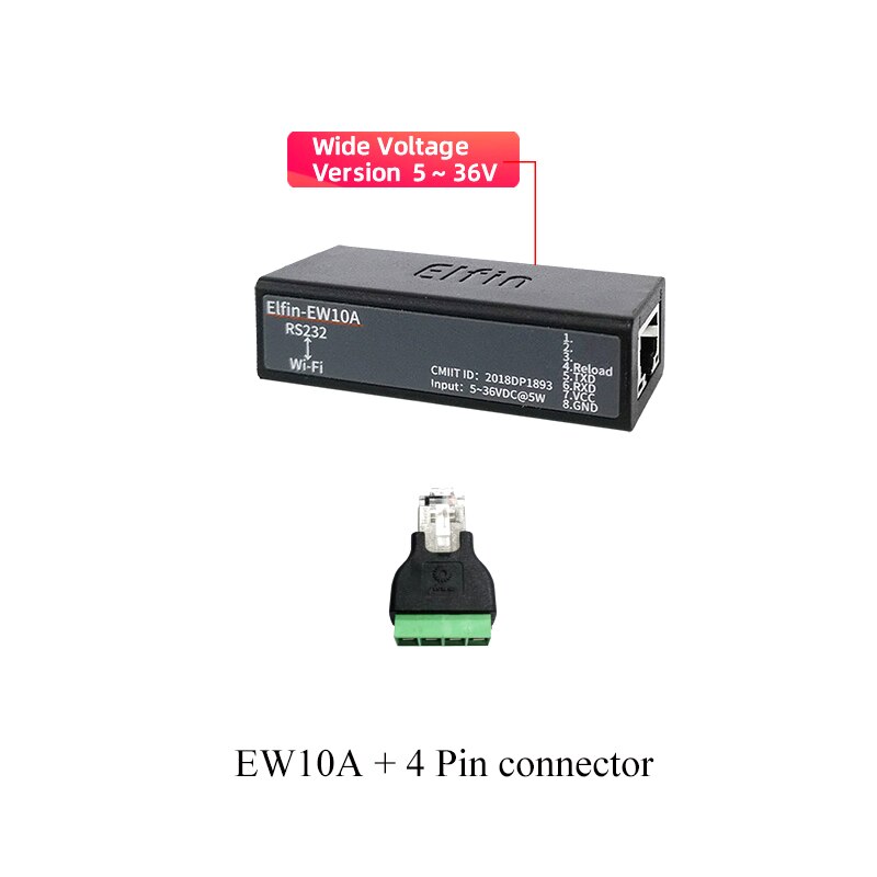 Serial Port RS232 to WiFi Device IOT Server Module Elfin-EW10 Support TCP/IP Telnet Modbus TCP Protocol data transfer via WiFi: EW10A with connecter