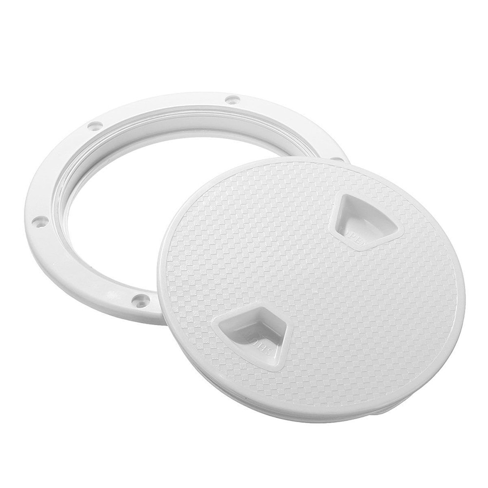 4/6/8 Inch Round Hatch Cover Deck Plastic White Boat Screw Out Deck Inspection Plate For Marine Boat Kayak Canoe