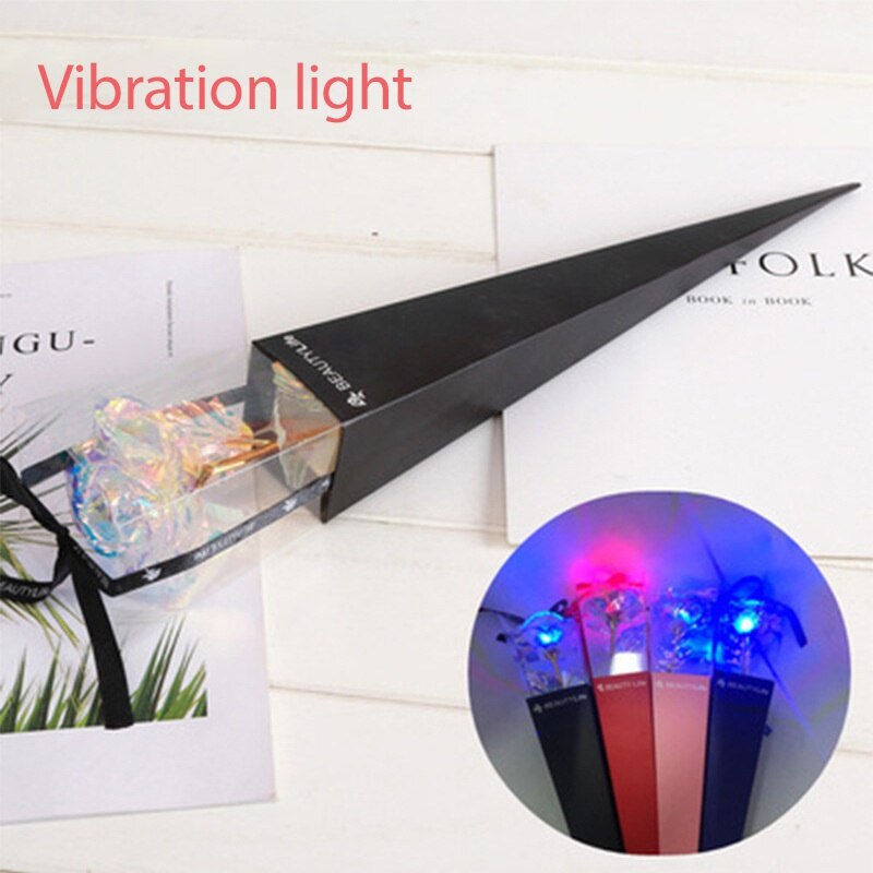 24K Gold Foil Rose Flower Artificial Rose Flower Box Exquisite Novelty Valentine's Day Romantic Flower Wedding