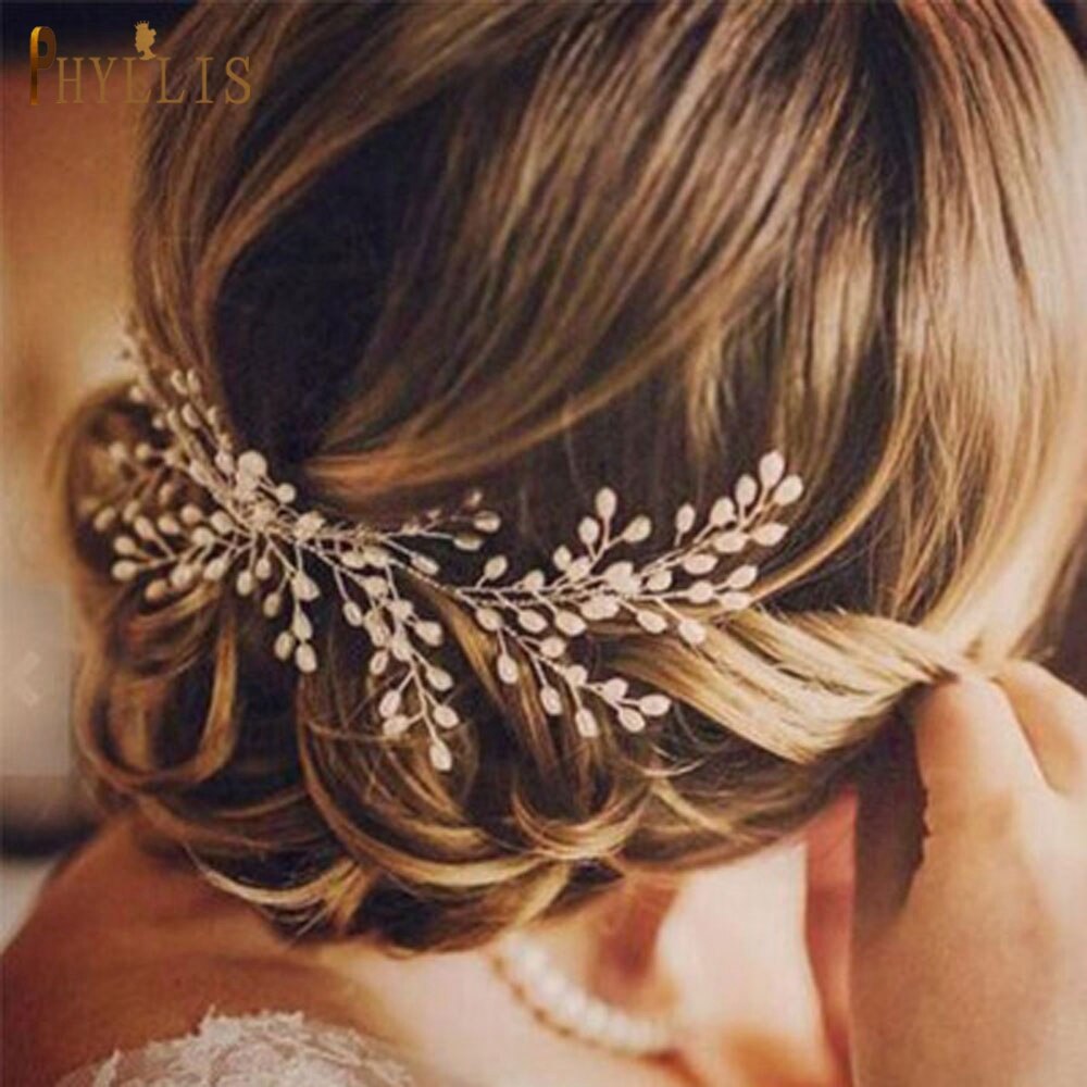 PHYLLIS A27 Pearl Bridal Comb Handmade Headband Jewelry Wedding Hair Accessories Tiara Party Women Headpiece Bridesmaid Headwear