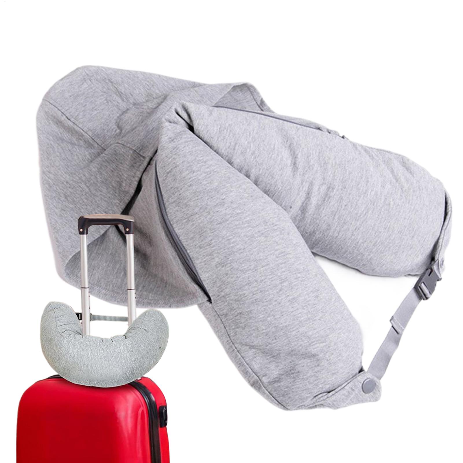 Nackenkissen, Flugzeug, ausfüllbar, Reise-Nackenkissen mit Kapuze, befüllbare Aufbewahrungstasche zum Schlafen, Zuhause, Auto, Flugzeug, Hotel, Camping