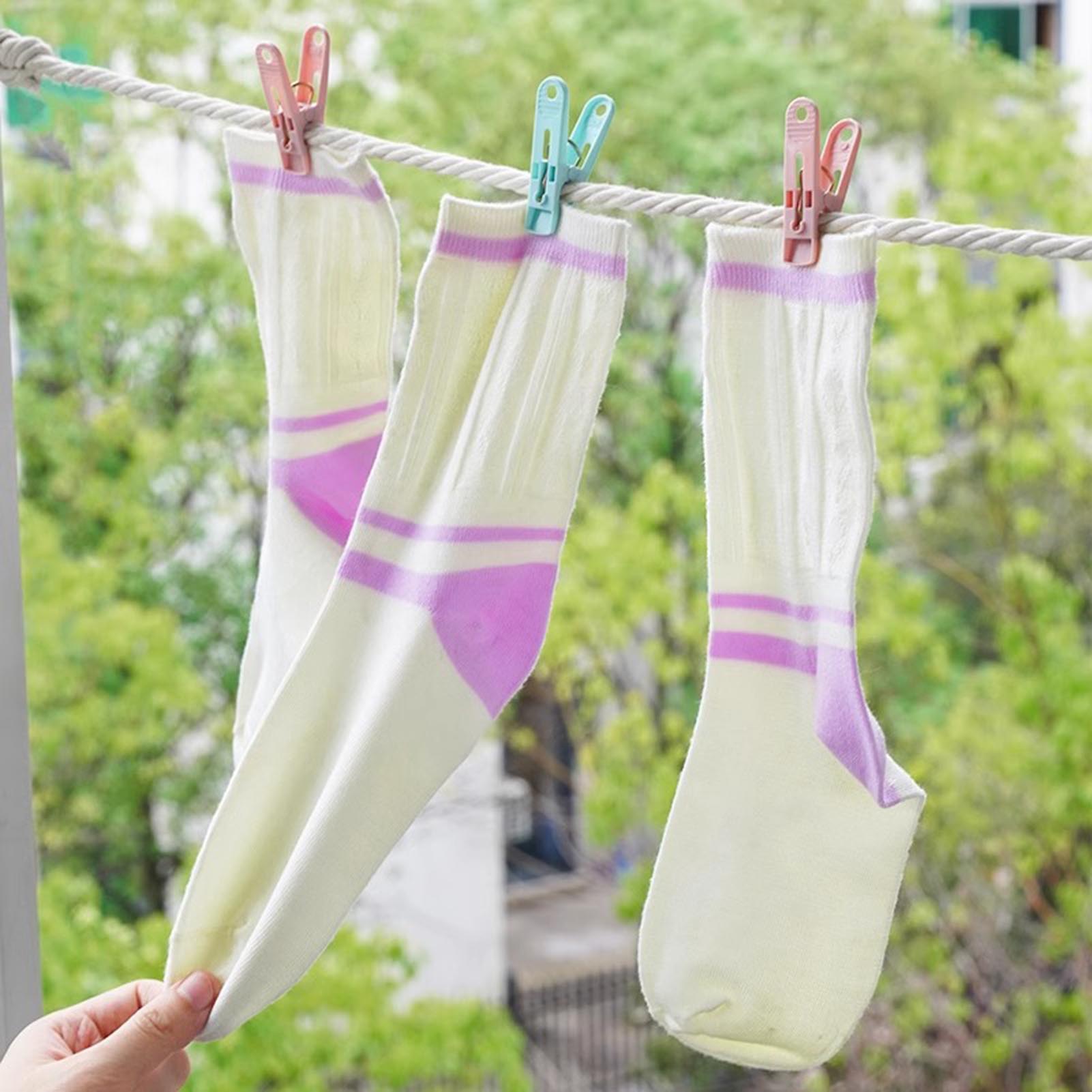 30 Uds. De pinzas de plástico para ropa con cesta, pinzas para calcetines y toallas, pinzas de sujeción para ropa fijas, organizador de almacenamiento con Clip