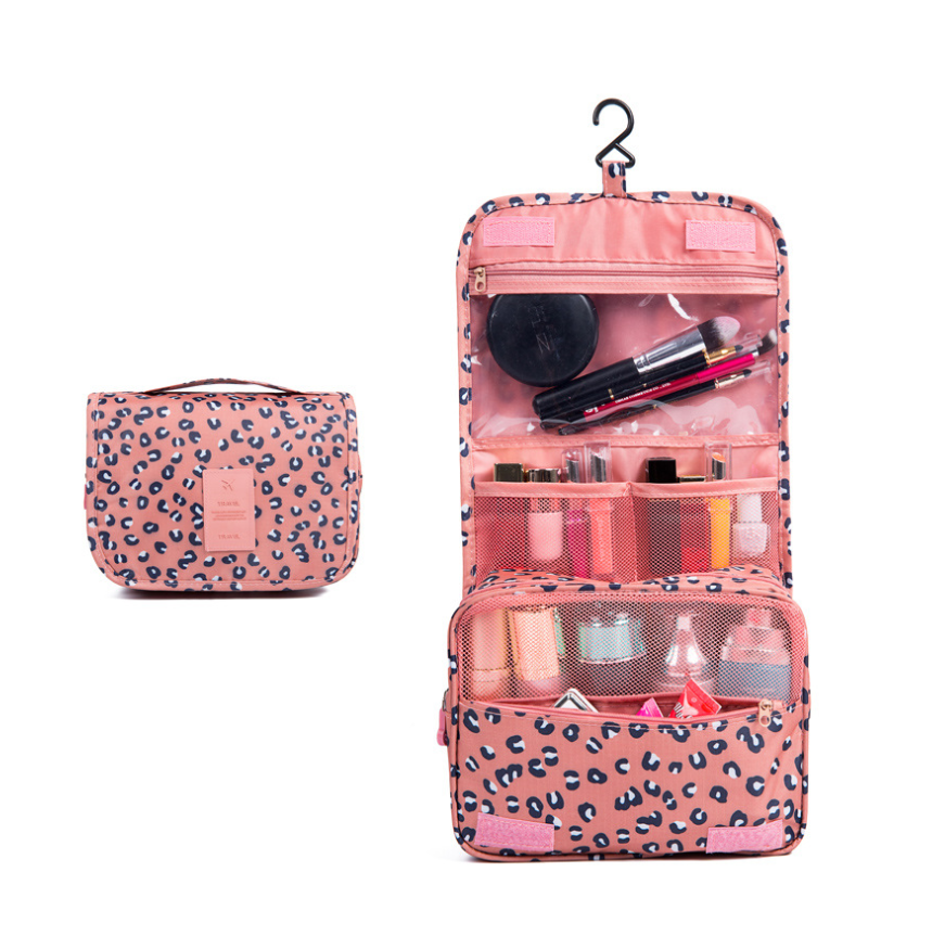 Bolsas de maquillaje de para mujer, Neceser de viaje, organizador de artículos de tocador, almacenamiento impermeable, Neceser colgante para Baño: 5   Pink