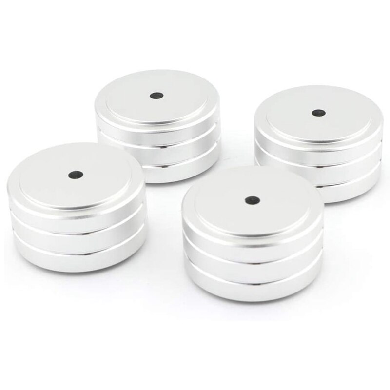 Fødder til pladespiller sølv lydhøjttalerstativ aluminium hifi forstærker højttaler isolationsstativ pladespiller dac fodpude 4 stk 40 x 20mm