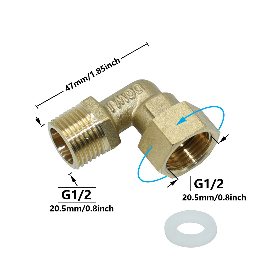 Durcheinander 1/2" 3/4" 1" Außengewinde Verbinder Wasserhahn 90 Grad Winkelverschraubungen Rohrverbinder drehen G1/2 G3/4 G1 Wasserverbindung: grau