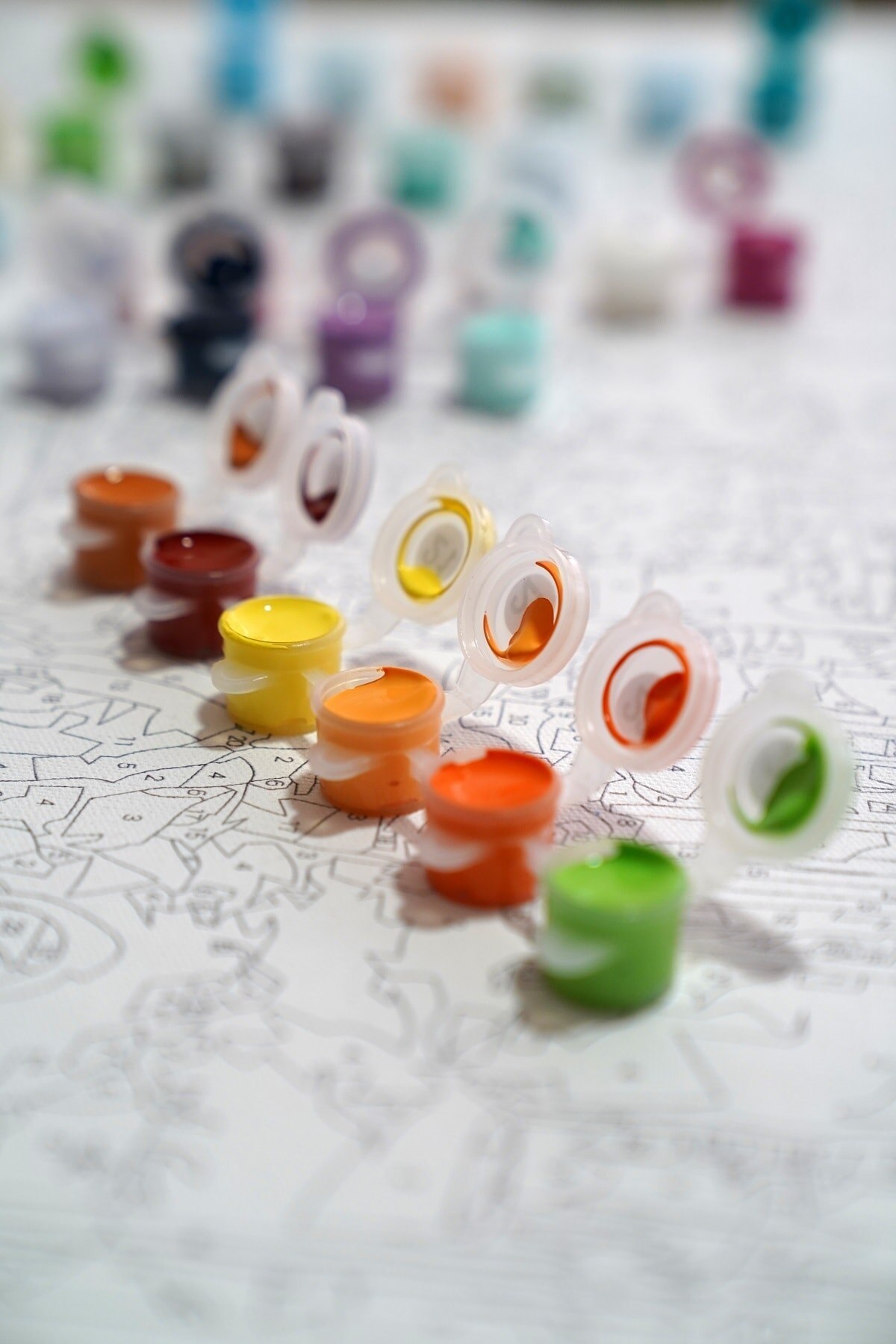 Schilderij Van Nummers Tafel Set Canvas Borstel Verf Inbegrepen 45X55 Cm-Wit Paard