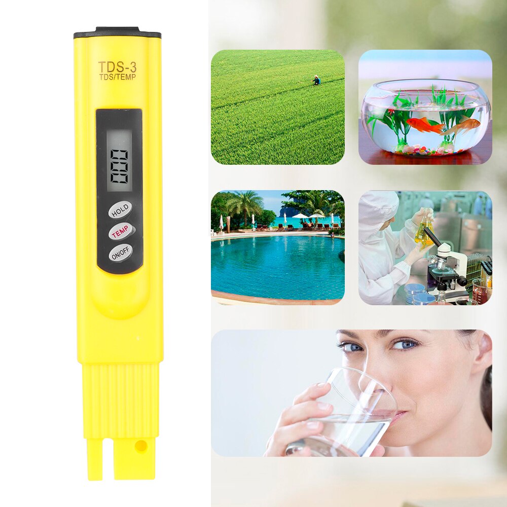 Digital LCD TDS Meter Thermometer Pen of Tester Accuracy 0.1 Aquarium Pool Water Wine Urine Automatic Calibration