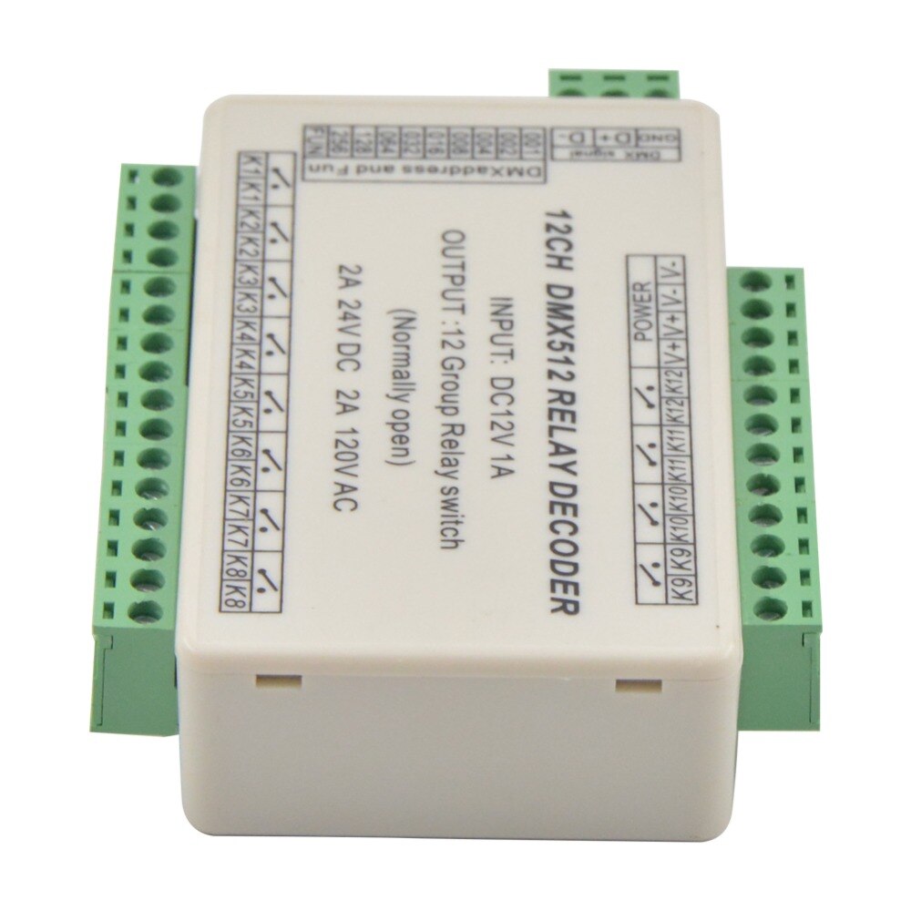 12CH 12 channels DMX512 Relay Decoder switch signal led Controller relay output only use the signal control input 12V led strip