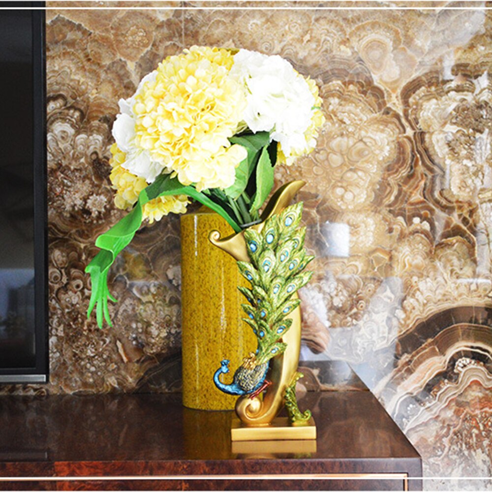 Creatieve Decoratie Hars Ambachten Moderne Woonkamer Decoratie Pauw Open Screen Thuis Feng Shui Decoratie Huwelijkscadeau