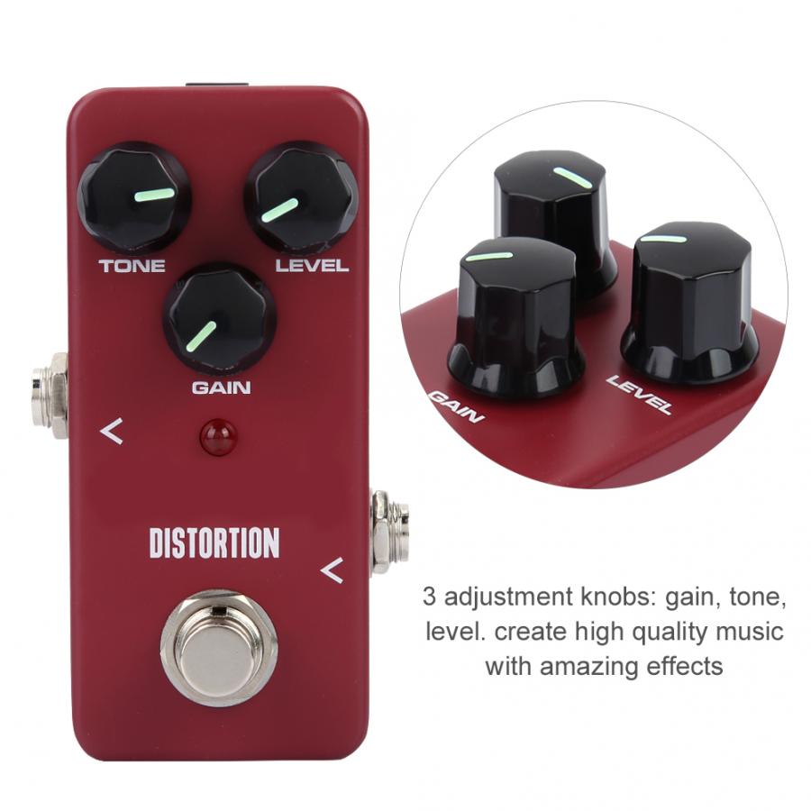 Guitar Mini Space Portable Distortion Tone Electric Pedal Guitar Effector Pedals 3 Adjust Knob True Bypass Effect Pedal