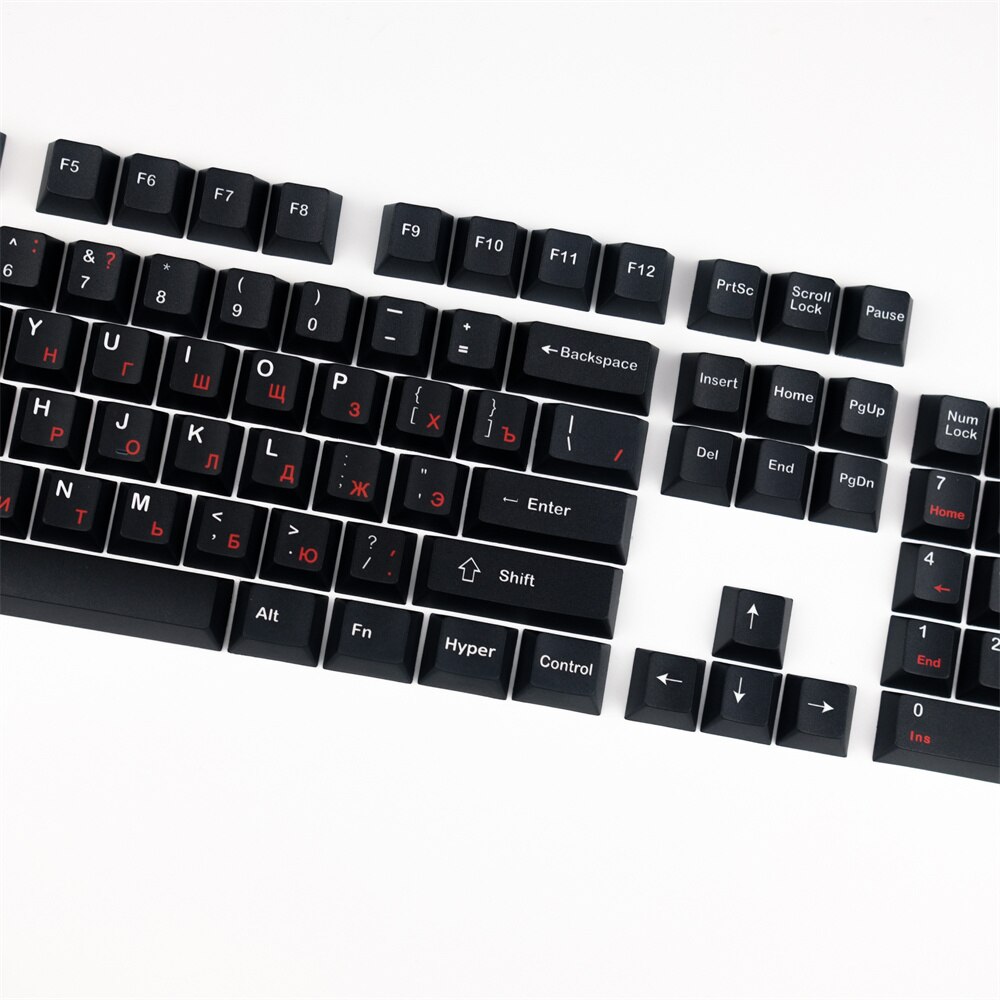 120 Keys Dark Mechanical Keyboard Keycaps Russian Root PBT Material Cherry Profile For Game Mechanical Keyboard Cherry Gateron