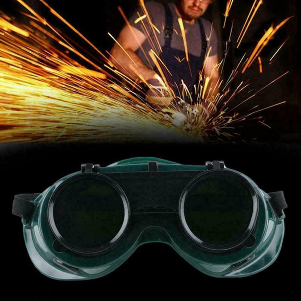Welding Safety Glasses Anti Glare TIC Gas Welding Cutting Soldering Goggles Flip Dark Green Lenses Torching Dual Lenses