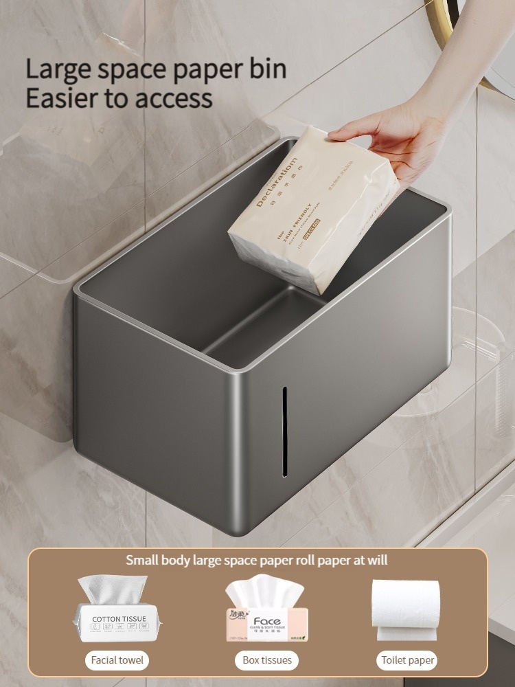 Toilet Tissue Box Wall Mounted Toilet Paper Dispenser Box Bathroom Storage Rack