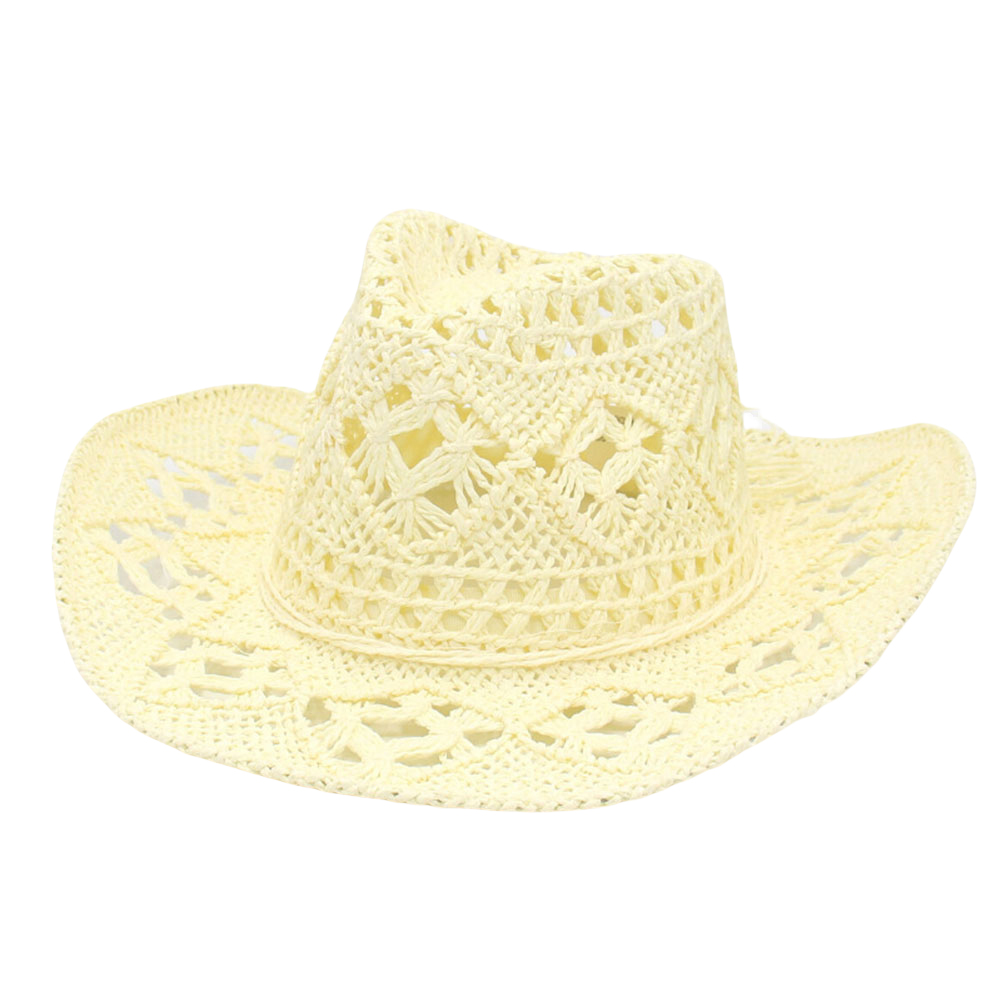 Strå Cowboyhatt - Formbar Bred Brems Solhatt for Festival, Fest, Strand