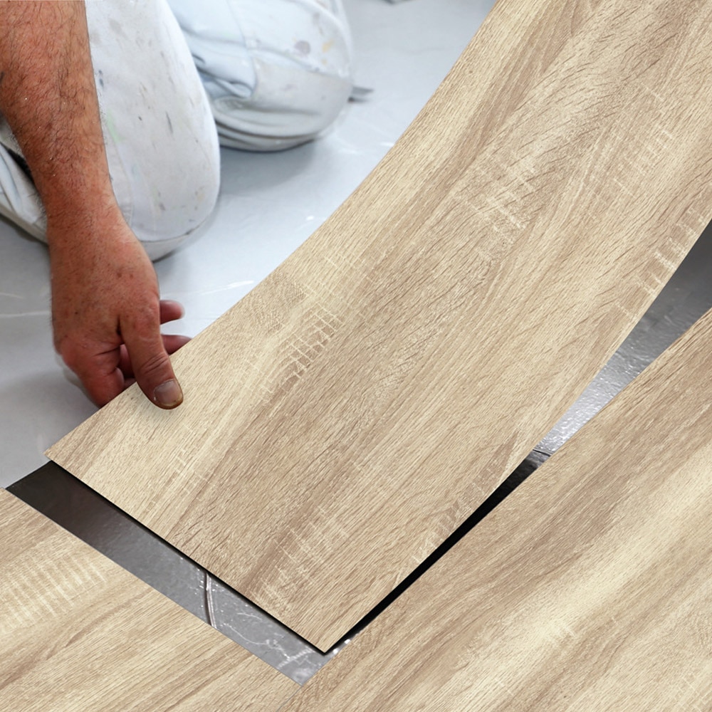 1PCS Modern Style Floor Stickers Wood Grain PVC Waterproof Self-adhesive Bedside Wall Decoration Wallpaper Kitchen Home Decor