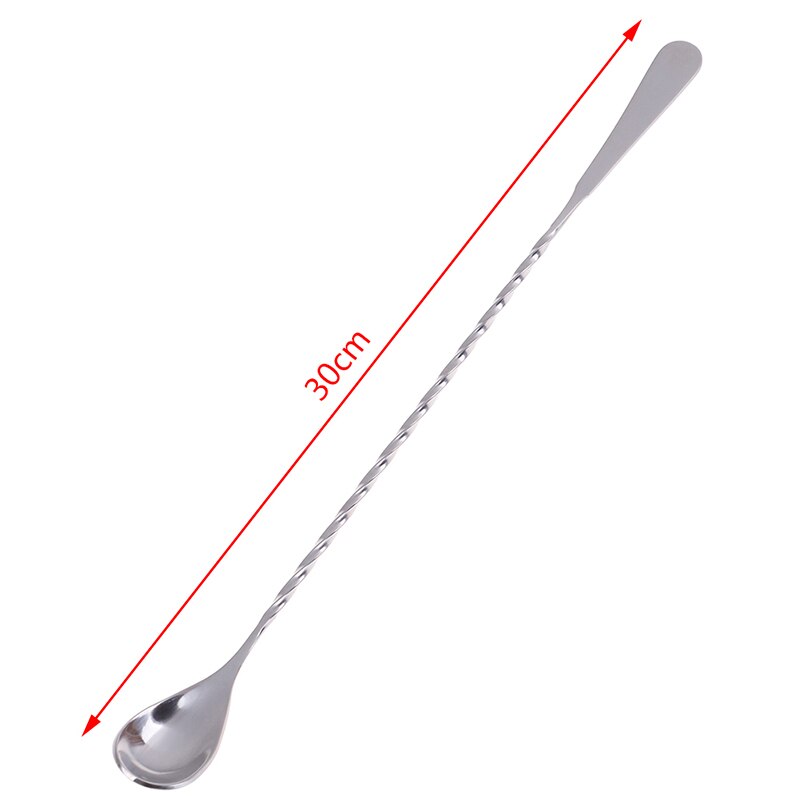 30cm Cocktail Spoon Bar Spoon Stainless Steel Mixing Spiral Pattern Bar Teadrop Spoon Bar Tool Bartender Tools