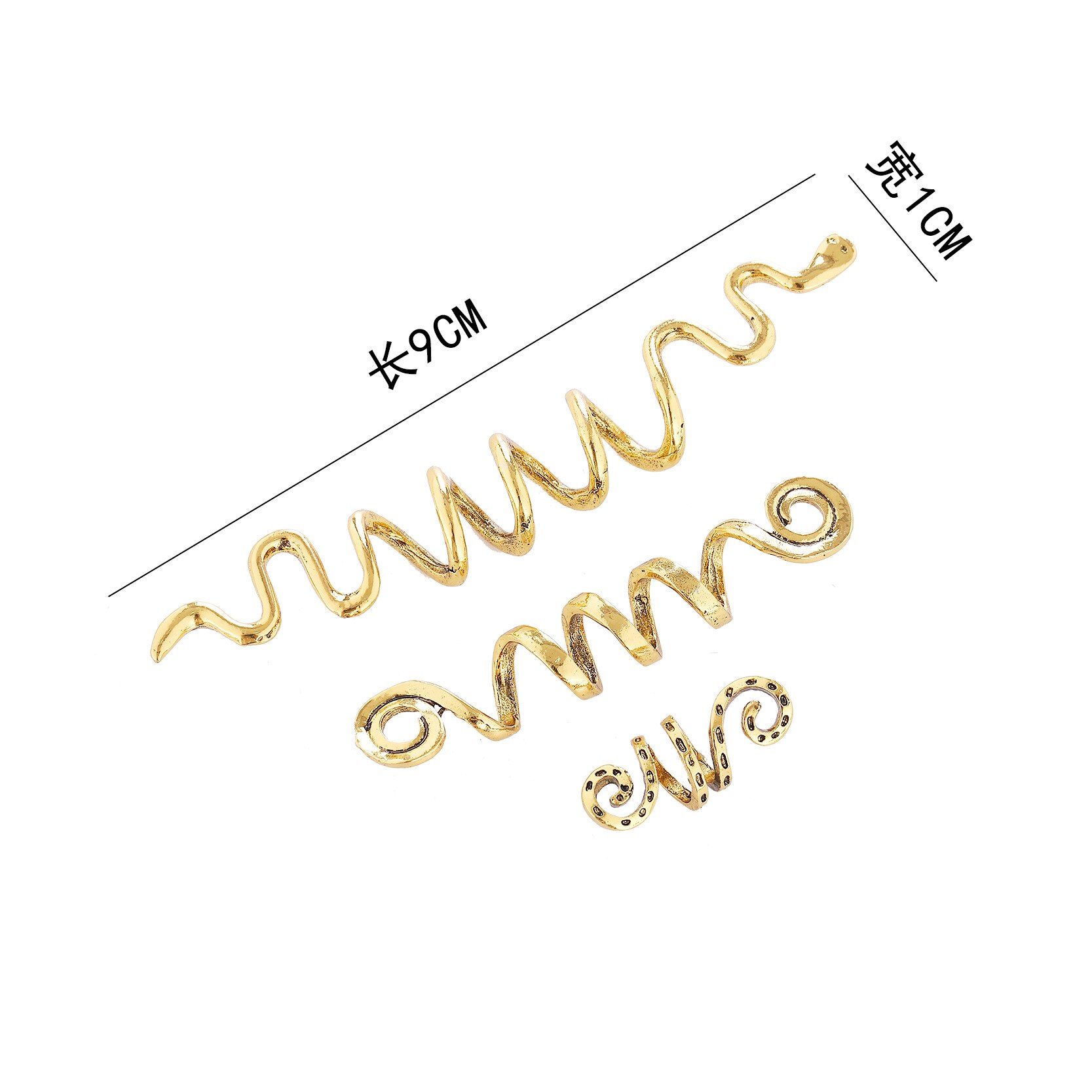 1 Pièces cheveux Perles Argent Cheveux Tresse Perle Tressage D'effroi Dreadlock Perles Anneau Clip Manchette pour Tressage Extension de Cheveux Décoration: gold 6cm