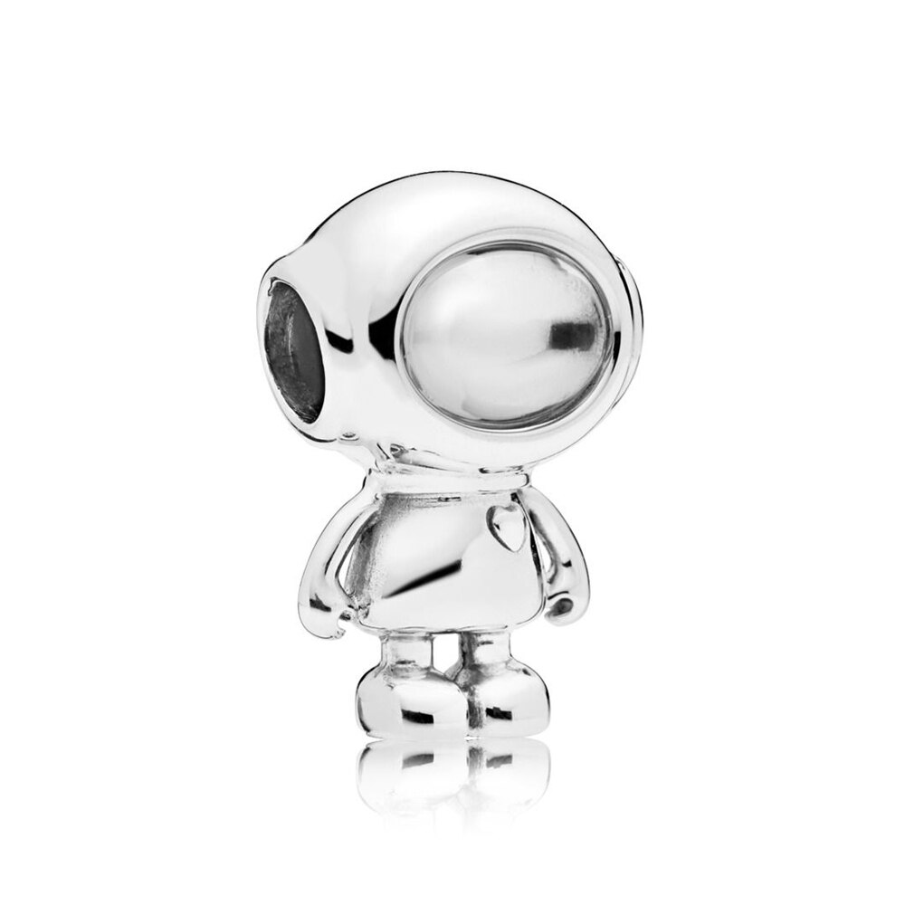 NEUE 100% 925 Sterling Silber Neue Winter Serie Raum Weihnachten Astronaut Charme Planeten Perle Eleganz Dazzling Feuerwerk Charme: Silber