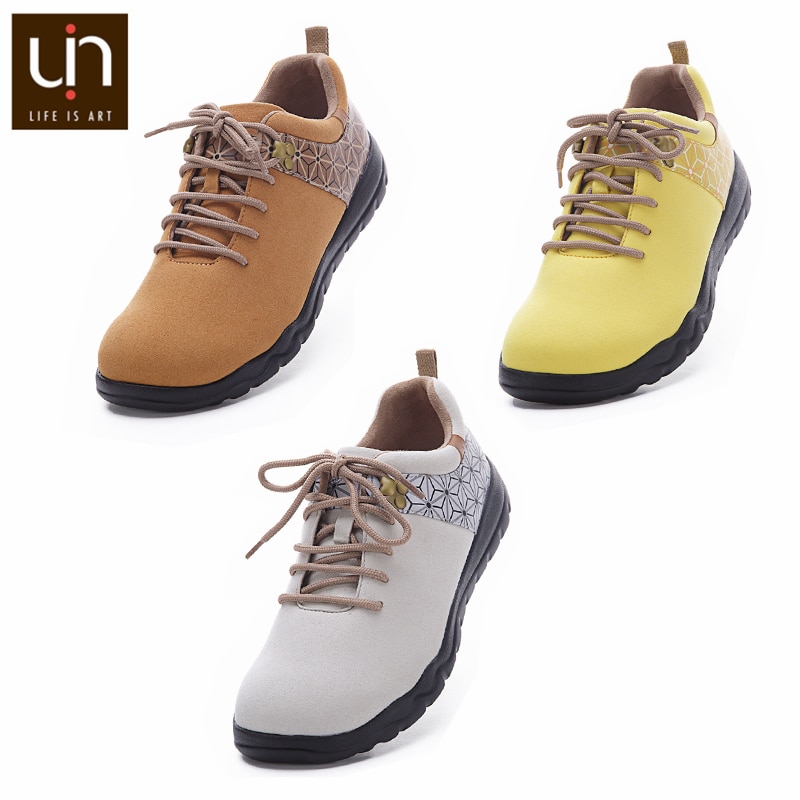 Uin quebec -serien höst/vinterskor för kvinnor/män mikrofiber mocka sneakers breda fötter utomhus casual casual skor lätt