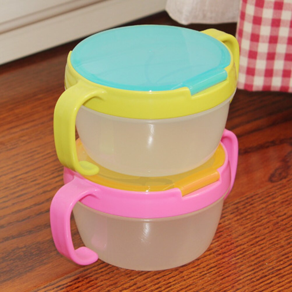 Spisestel snack kiks madholder børn spildsikker kopbeholder med dobbelt håndtag rejsende babysmåbørns foderskål