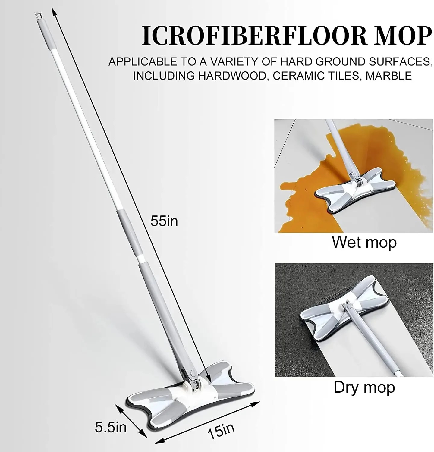 X Type Flat Floor Mop Microfiber Dweil Met Zelfwringende Stofzwabber Houten Vloerreiniger Dweil Droge Natte Dweil Met Verwijderbare Wasbare Pad