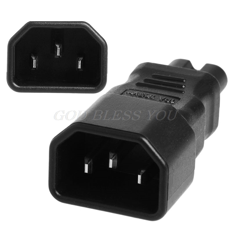 IEC 320 Kettle 3-Pin C14 Male To C7 Female Power Converter Adapter Plug-Socket