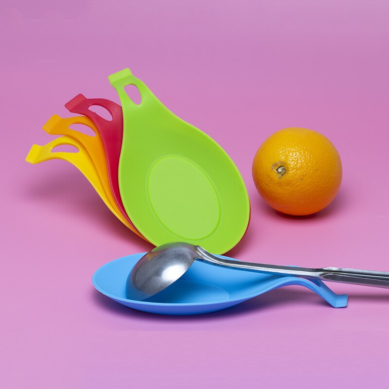 1Pcs Tafel Decoratie Siliconen Isolatie Hittebestendige Lepel Rest Keuken Tool Lepel Pad Eet Mat Keuken Gadget Holder