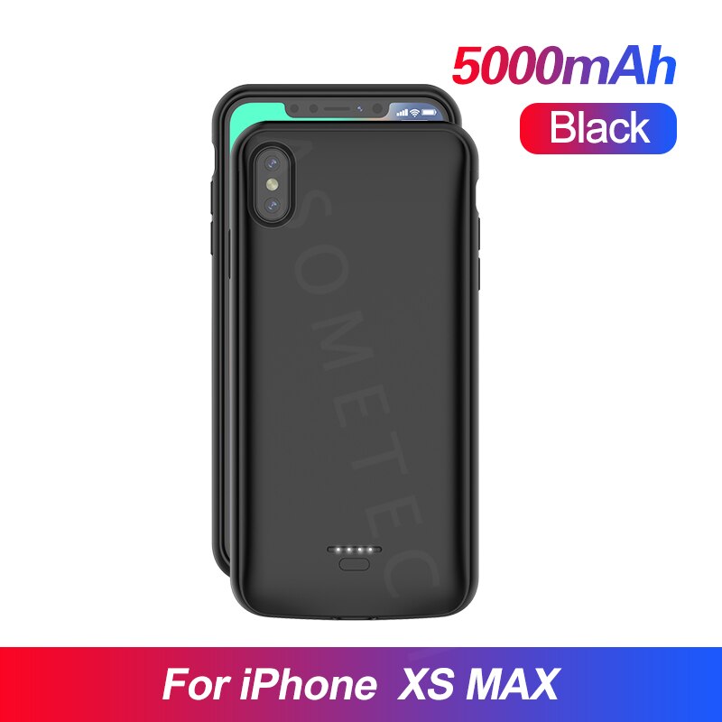 5500Mah Batterij Oplader Voor Iphone 5 5S Se 6 6S 7 8 Plus Pover Bank Oplader case Voor Iphone X Xs Xr Xs Max Externe Batterij: Black XS MAX