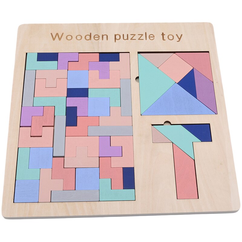 Nuovi Puzzle in legno prescolare giocattoli educativi per lo sviluppo del cervello del bambino Tangram Puzzle gioco regalo 1 Set