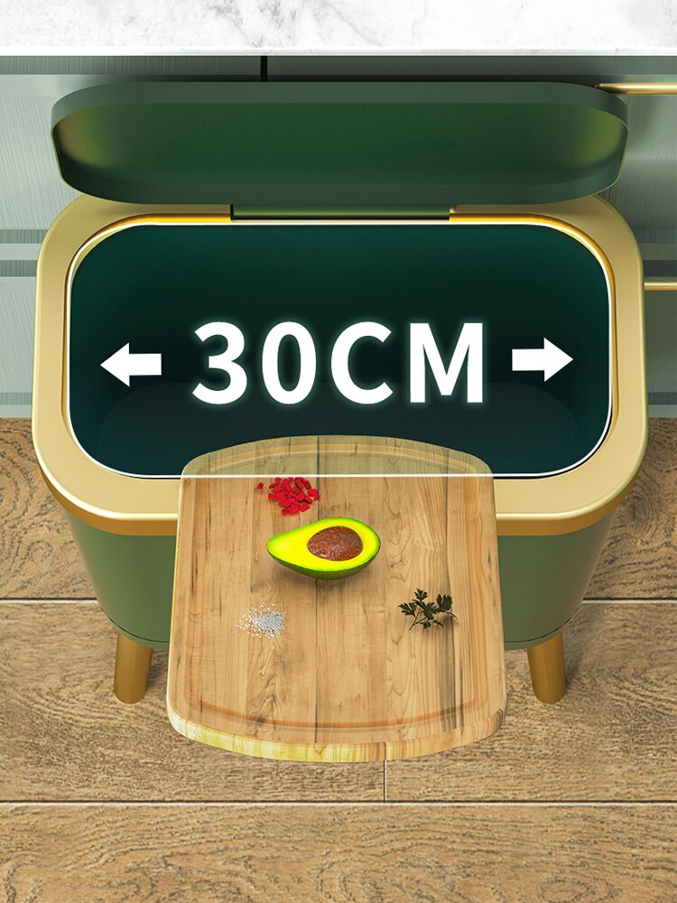 Poubelle de luxe dorée pour cuisine, poubelle créative de grande hauteur pour salle de bains