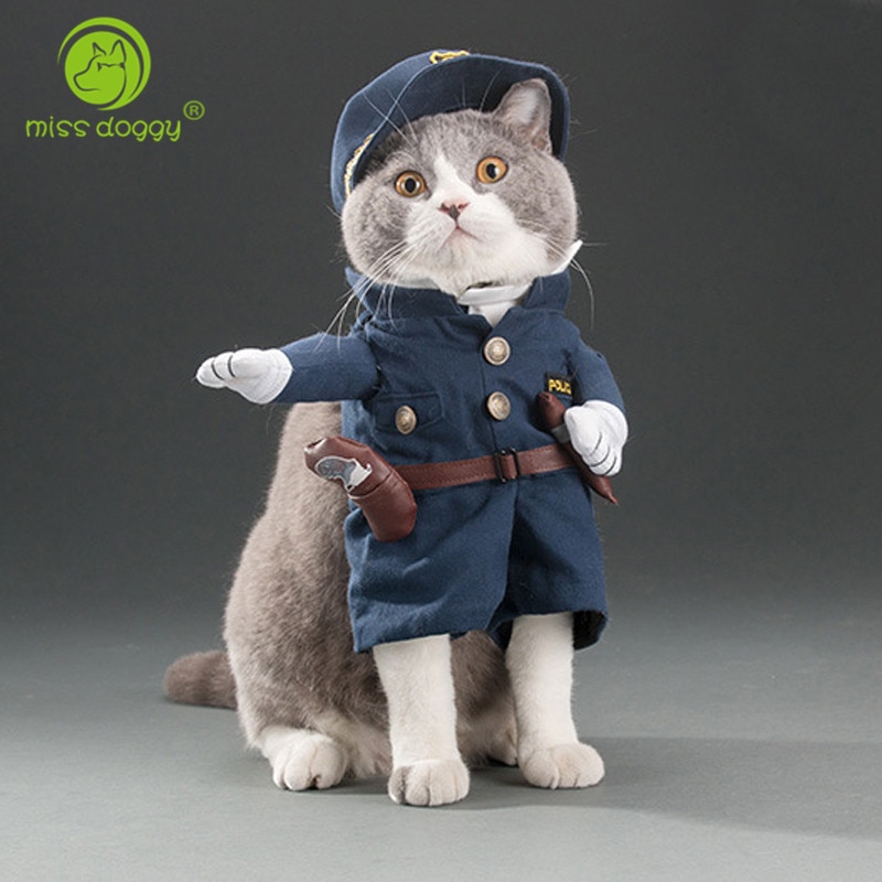 Funny Cat Outfits Pet Costumes Cats Suit Spring and Summer Puppy Dog Clothes Police Best Selling