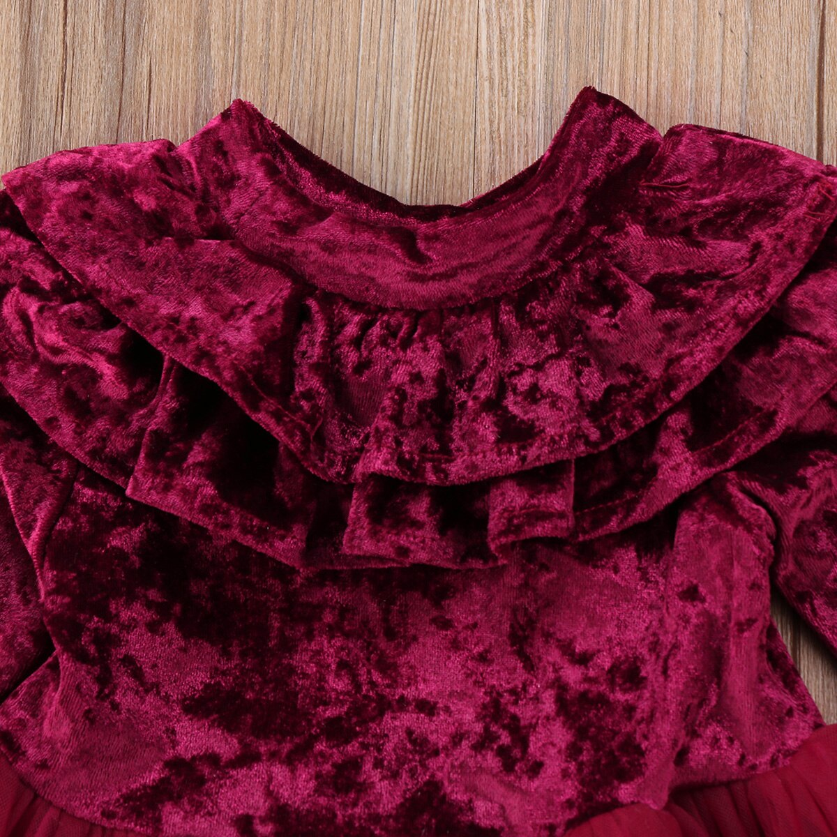 Prinsessa barn bebis flickor klänning sammet fleece festklänning volang tyll tutu klänning 1-6t