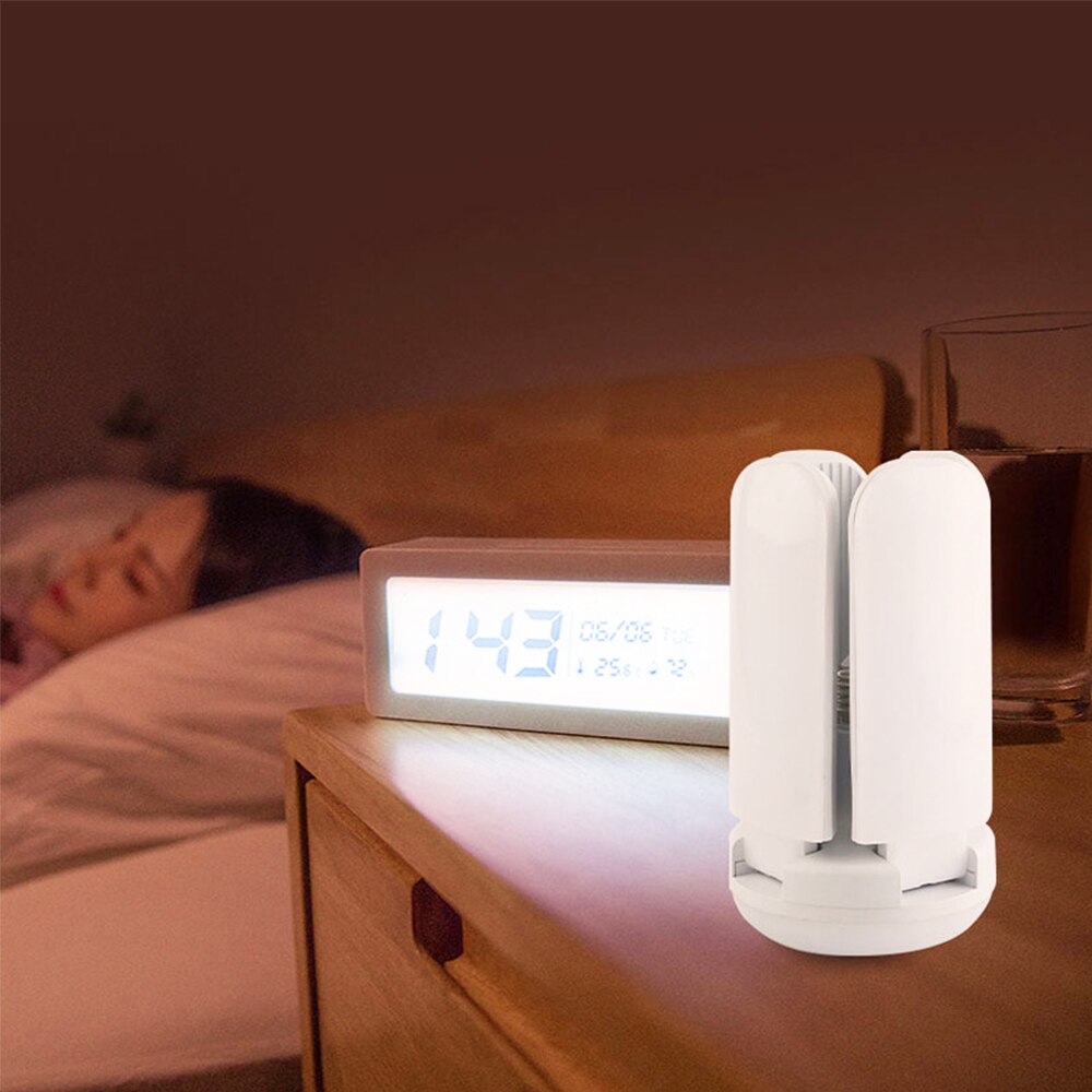 RGB Four Leaves Bluetooth Music Light 50W E27 Foldable LED Bulb With Remote Control Bluetooth Smart Speaker Colorful Fan Lamp