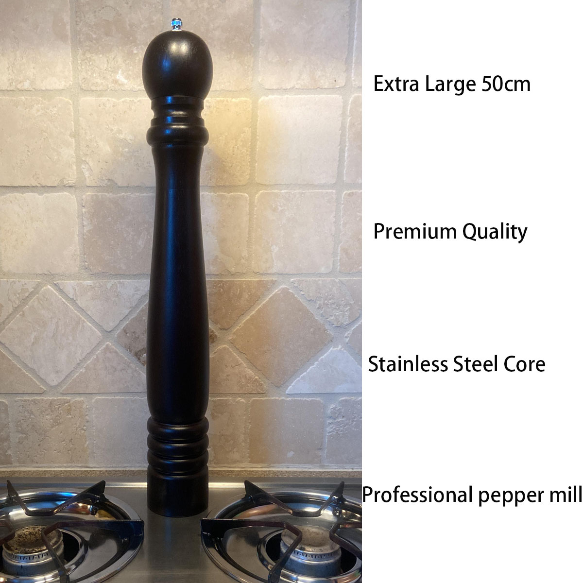 20 tommer stor peberkværn 50cm høje kæmpe justerbare ekstra store peberkværne kulstofstålkerne kok peberkværn restaurant
