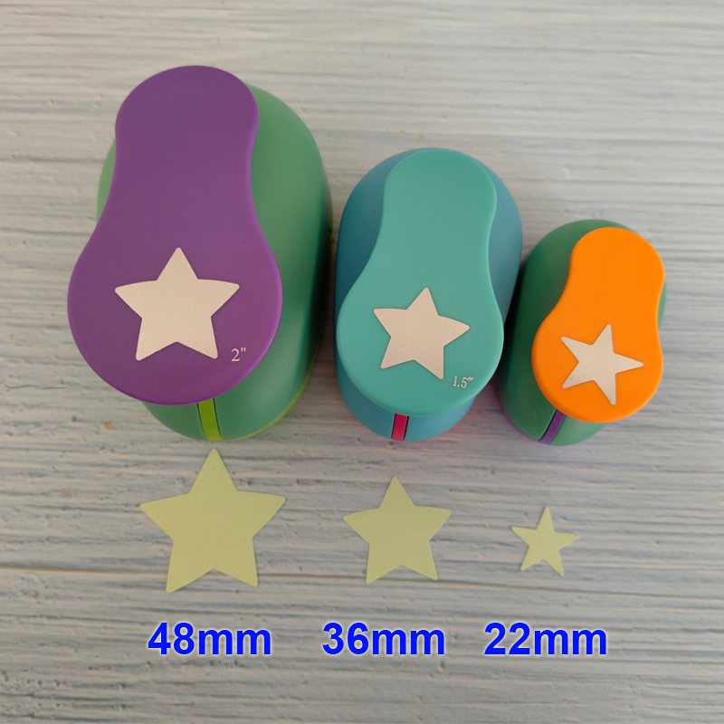 1pc 3" 2" 1.5" 1" Star Shape Craft Hole Punch Paper Cutter Scrapbooking School Puncher EVA Embossing Tool: black