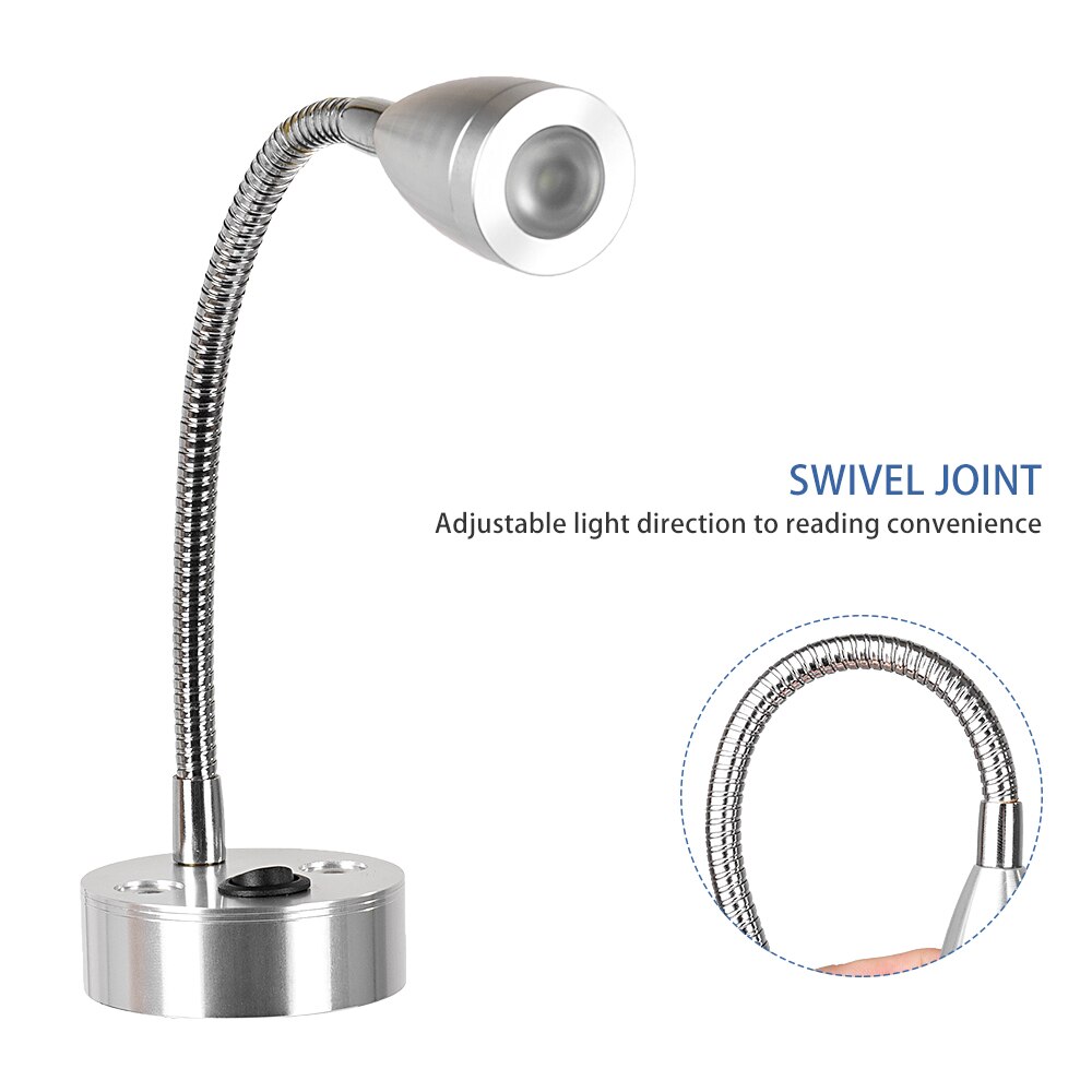 Indoor Lesen Licht 12V LED Spot Lesen Lampe Schalter Warmes Licht Für Camper Caravan Boot Wohnmobil