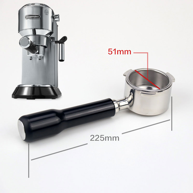 51Mm Mand Koffie Machine Bodemloze Filter Handvat Voor Delong Ec680 Ec685 Rvs Handvat Espressomachine