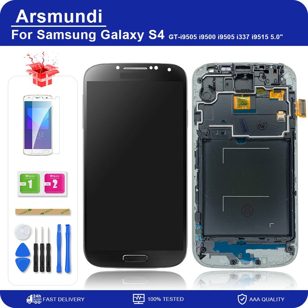 5.0 "Lcd Voor Samsung Galaxy S4 GT-i9505 I9500 I9505 I337 I9515 Lcd Touch Screen Digitizer Vergadering Met Frame