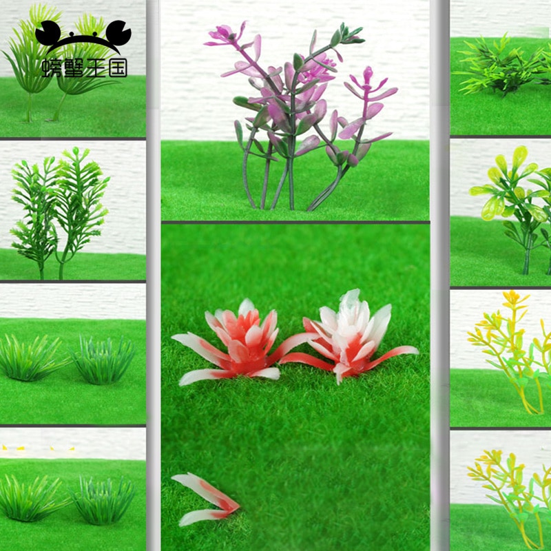 50 stücke Gras Blume Modell Miniatur Modell Strauch Künstliche Kunststoff Modell Gräser Garten Zubehör