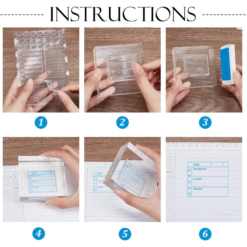 1 vel kalender planner siliconen duidelijke stempels maand week datum tijd transparante stempels voor het maken van kaarten DIY 6,3 x 4,3 inch