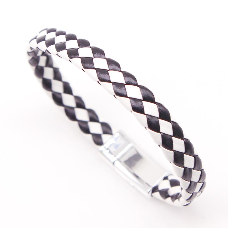 Totoabc mäns läder vävt armband par armband dam läder smycken handgjorda rep wrap armband herrsmycken