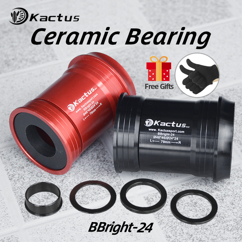Kactus-soporte inferior de bicicleta de BBright-24, adaptador de rodamiento de cerámica para SRAM GXP Shimano, 24/22mm, cigüeñal, Pressfit, 46mm, para carretera y MTB