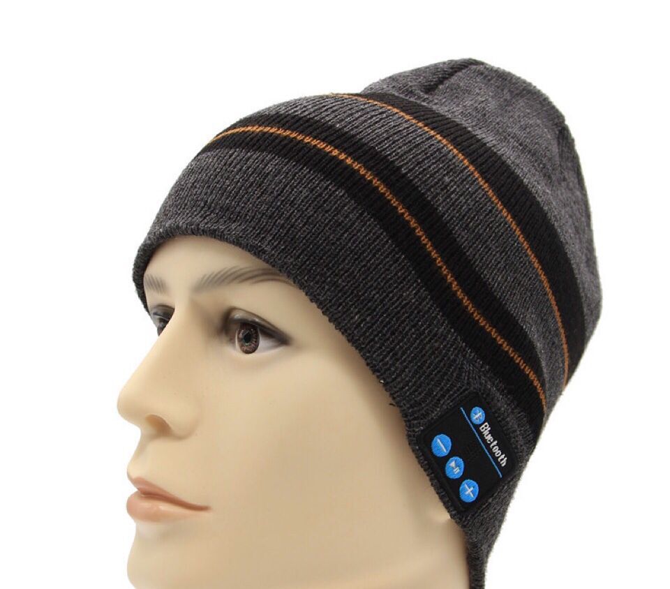Hat bluetooth strikket hat capfor vinter smart bluetooth pandebånd strikket cap udendørs afslappet sport hat cap til mænd og kvinder: Hampaske