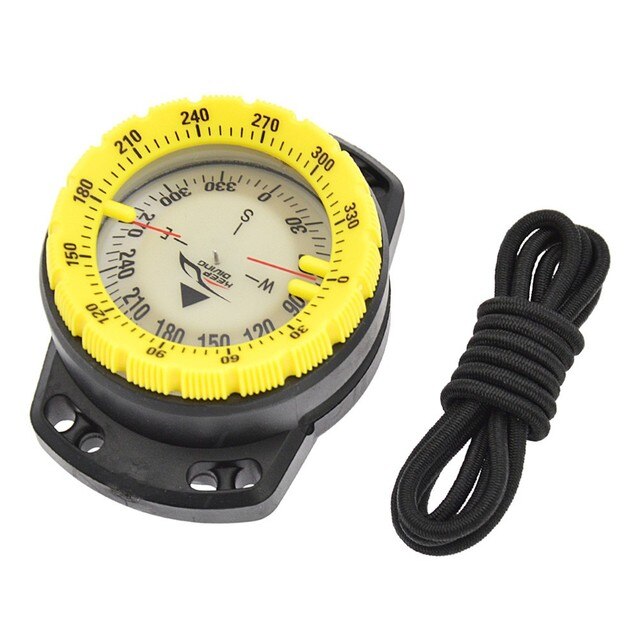 Scuba Diving Navigation Compass Underwater 50m Lightweight Portable Module Gauge Navigator Digital Scuba Waterproof 2022: Yellow