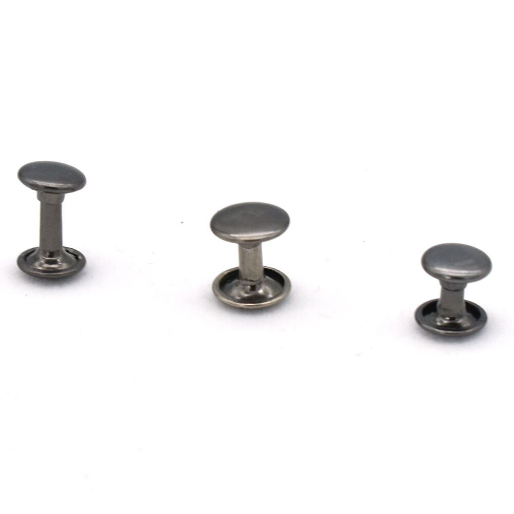 50 Sets Gun Metal Double Cap RivetsGun Metal Leather Rivets Use for Rapid Rivets Leather Craft Repair Leather Clothing and Craft
