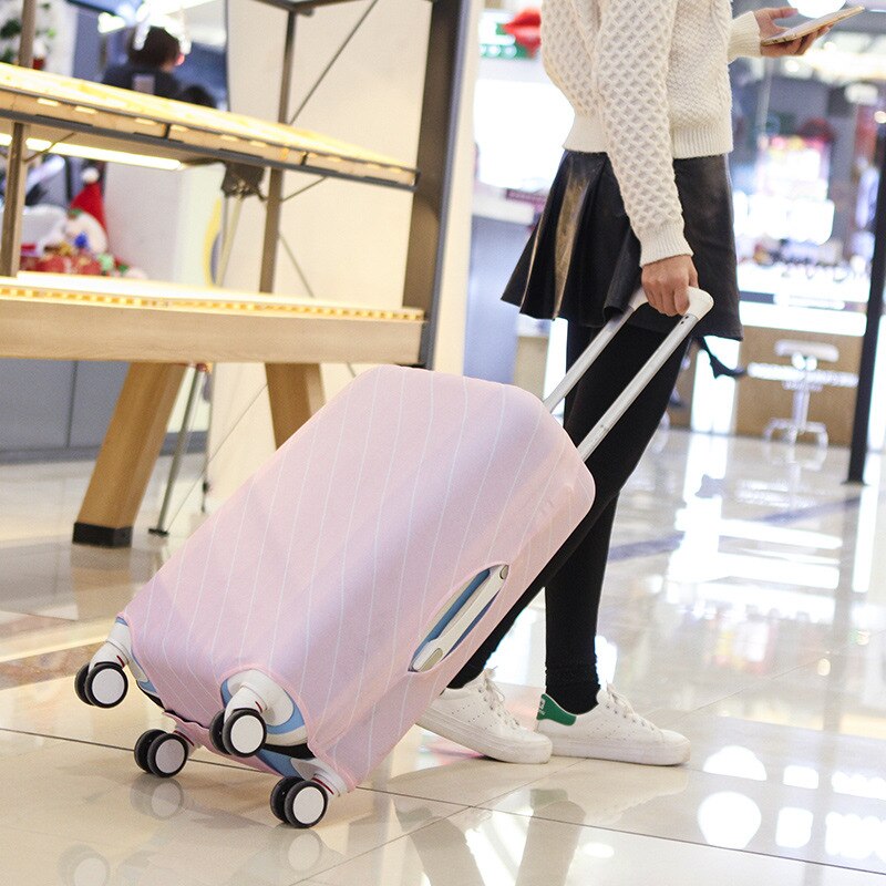 Striped Luggage Cover - Elastic Suitcase Protector - Polyester - 25x60x45cm - Travel Essential